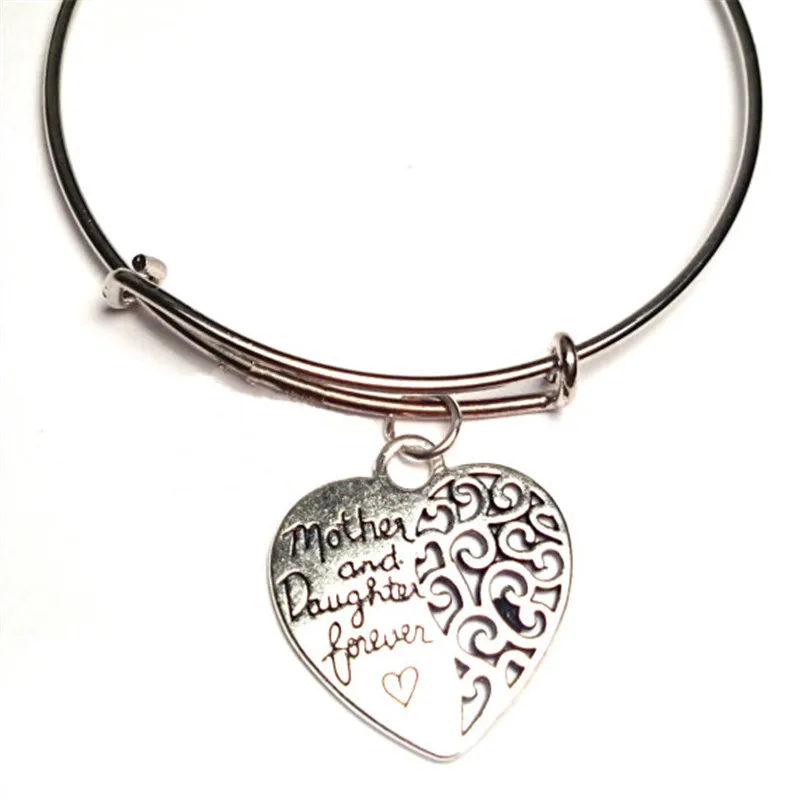 

12pcs/lot Mother Daughter bracelet Mother Daughter Charm bangles adjustable Mother Daughter Jewelry