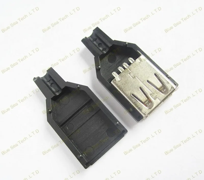 Бесплатная доставка 30 комплектов USB 4 P Женский коннектор набор ремней (розетка + пластиковая оболочка 3 в 1) usb Кабель-адаптер WF gaga распродажа