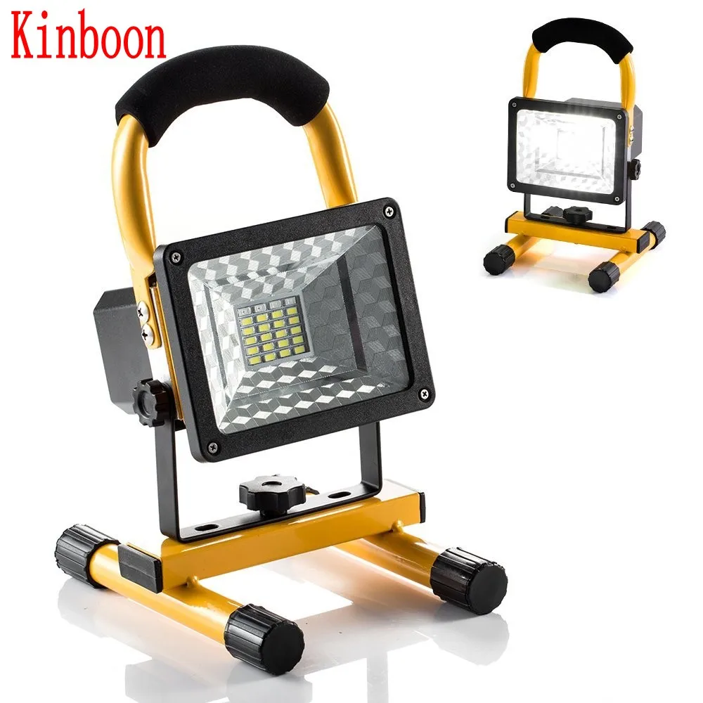 New Rechargeable LED Floodlight Portable Spotlight Movable Outdoor Camping Light 24led with 3*18650 Batteries Power+AC Charger