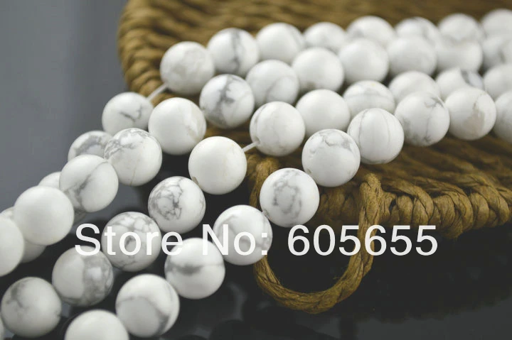Белые круглые бусины Howlite Magnesite 6 мм