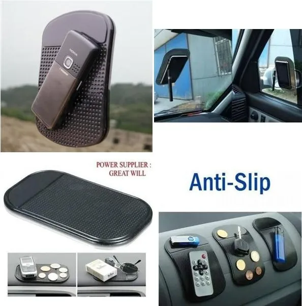 2 шт./лот Магия Anti-Slip липкий коврик для автомобилей телефон PDA Mp3 MP4 моющиеся черный новый