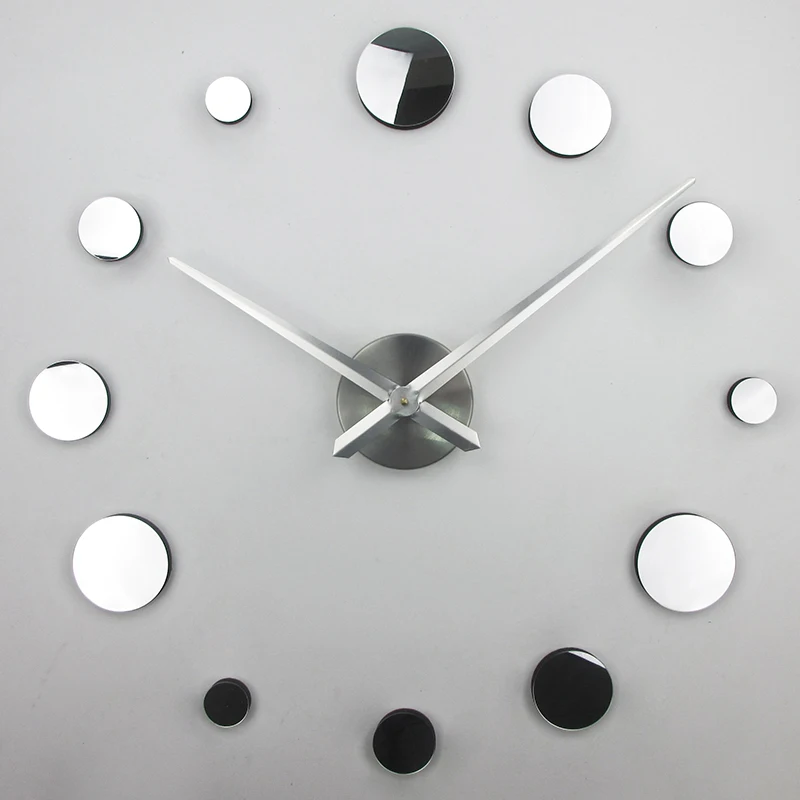 large wall clock modern design silent 3d wall decor clock 3d mirror