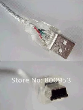 1500 шт/партия 2 фута 70 см usb Мини 5pin кабель материал прозрачный usb кабель 2,0 A Мужской Мини 5pin B Мужские данные и зарядка
