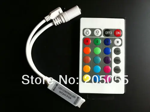 Мини 24 ключа ИК пульт дистанционного управления для RGB 3528 5050 SMD светодиодный свет полосы 12 В DC анод