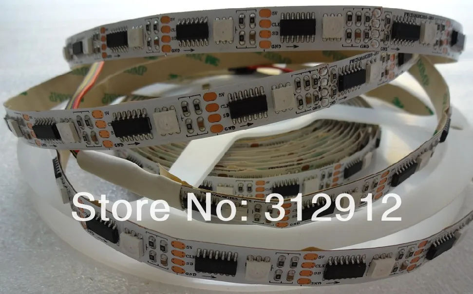 Прибор приемно-WS2801 DC5V 36 пикселей с 36 ledss/м Светодиодная цифровая полоса, не обладает водонепроницаемостью, длиной 5 м