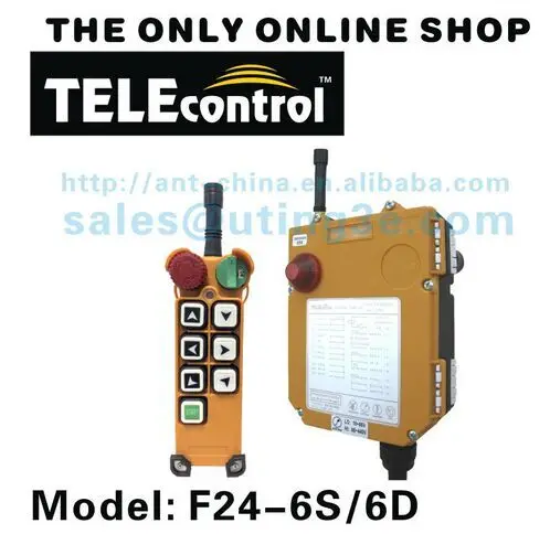 

F24-6D (1 transmitter 1 receiver) 6 buttons 2 speed industrial overhead crane hoist radio remote control telecontrol uting