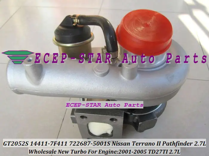 GT2052S 722687-0001 722687-5001 S 722687 14411-7F411 144117F411 Turbo для Nissan Terrano II Pathfinder 2001-05 TD27TI 2.7L 118HP