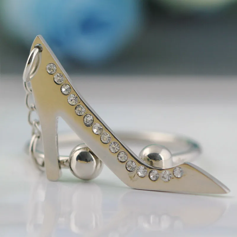 Обувь на высоком каблуке брелок креативные модные аксессуары леди подарок кристалл Брелоки в виде обуви брелок для ключей