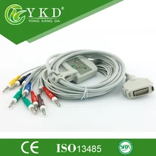 Fukuda Denshi FX-7102 ekg cable,CardiMax FX-7101,FX-7202,FX-7402,FX-2111,FCP-2155 with 10lead ecg cable,AHA,Banana 4.0