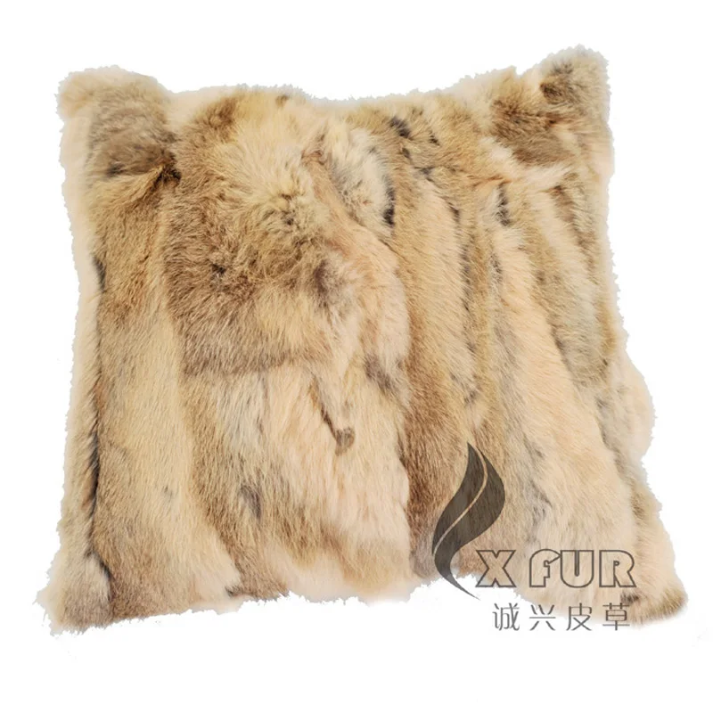CX-D-17A 50x50 см домашняя уютная из натурального кроличьего меха, накидка для подушки - Цвет: camel
