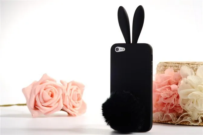 Bunny Rabbit Ears Plush Tail Case For iPhone (8)