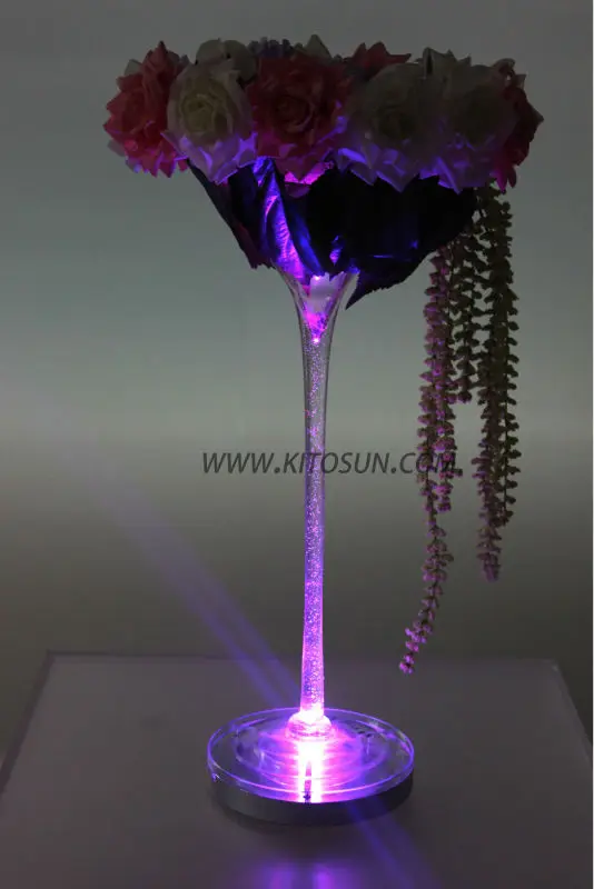 8inch light base with Martini vase pink color