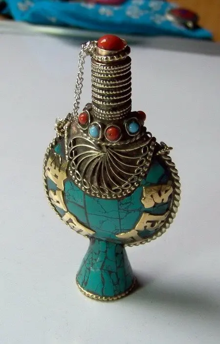 Тибетский JewelryTBP029 Непал бутылки табак pendantstibetan шесть слов мантры амулеты boxcollectibleslow moq