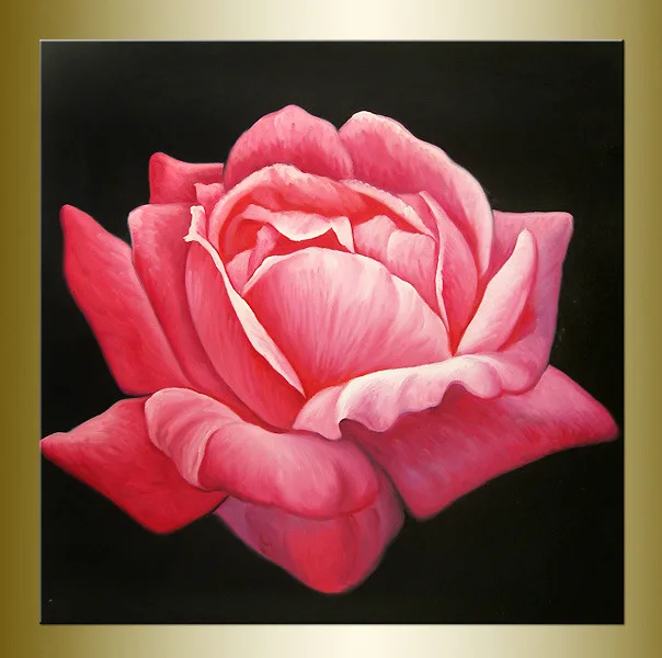 Lilian Mawar Merah Yang Dilukis Dengan Tangan Bunga Lukisan Minyak