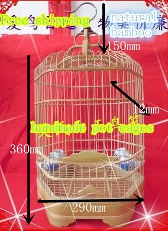 (Бесплатная доставка) корма для животных ручной работы, клетки для птиц, натуральные бамбуковые клетки для домашних животных