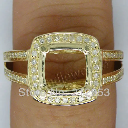 Винтажное кольцо для помолвки 8 мм 14kt из желтого золота SR295