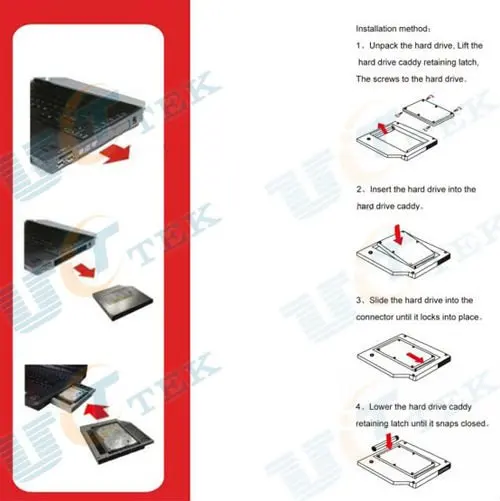 Универсальный 2-й HDD Caddy 12,7 мм адаптер с IDE на SATA для DELL hp ACER BENQ ASUS Ноутбука PATA CD DVD rom Оптический отсек