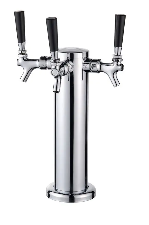 Homebrewing серебро Нержавеющая сталь Пиво башня с тремя Пиво Краны Tri нажмите Пиво башня разливное пиво Колонка высокого качества для бара