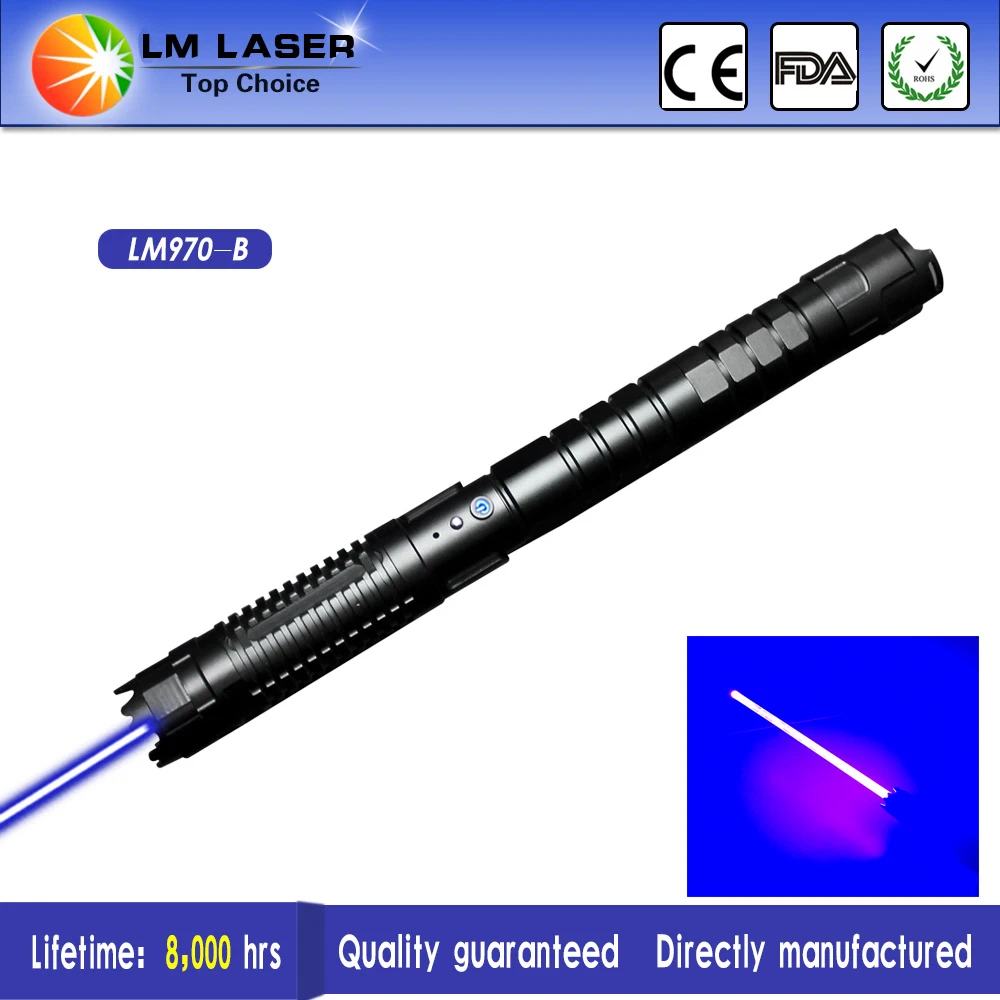 Burning Laser Ultra Powerful 450nm Blue Laser Pointer 1000mW 2000mW