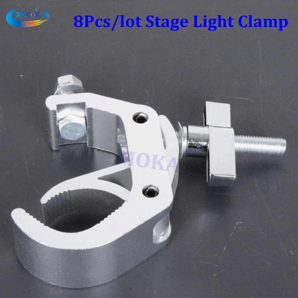 

8Pcs/lot polished aluminium alloy single ring stage light clamp 40-70MM light trussing stands for big type stage truss fastener