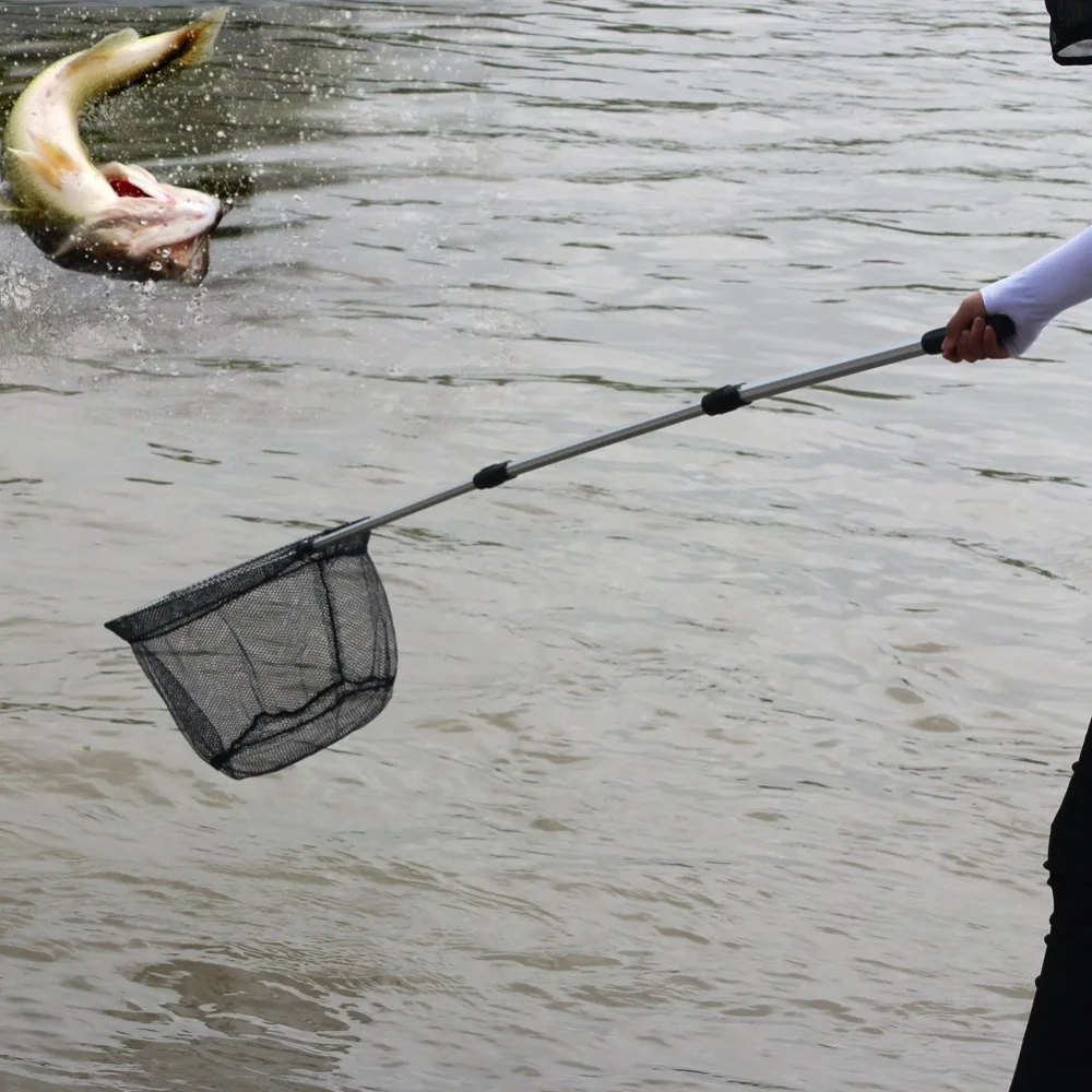 Рыболовная рыболовная сеть из алюминиевого сплава черная удочка Бройлер