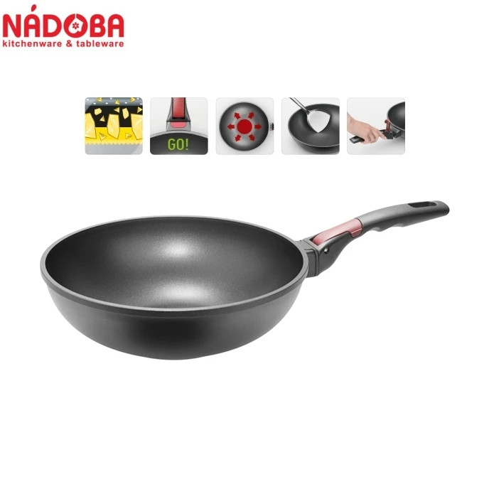 Pan wok non-stick coating and detachable handle 28 cm NADOBA series VILMA | Дом и сад