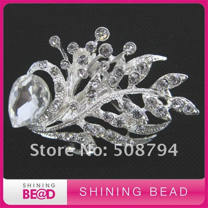 Free shipping+hot sale+35*75mm+New charming rhinestone brooch for wedding