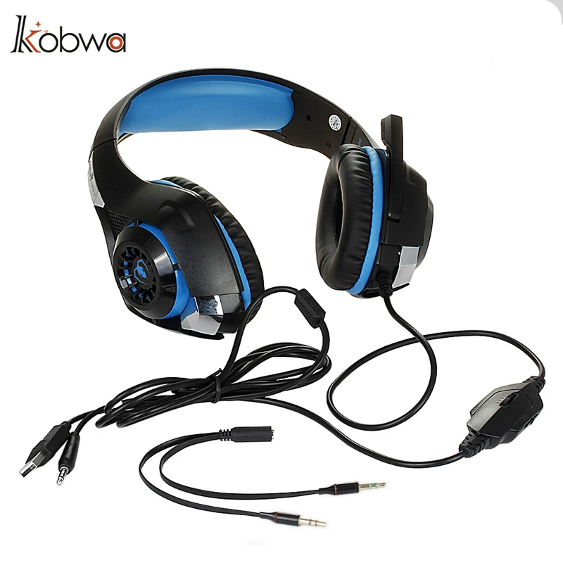 

kobwa fashion 3.5mm Gaming Headset LED Over-Ear Headphones Volume Control with Microphone, computer headphone, game headphone