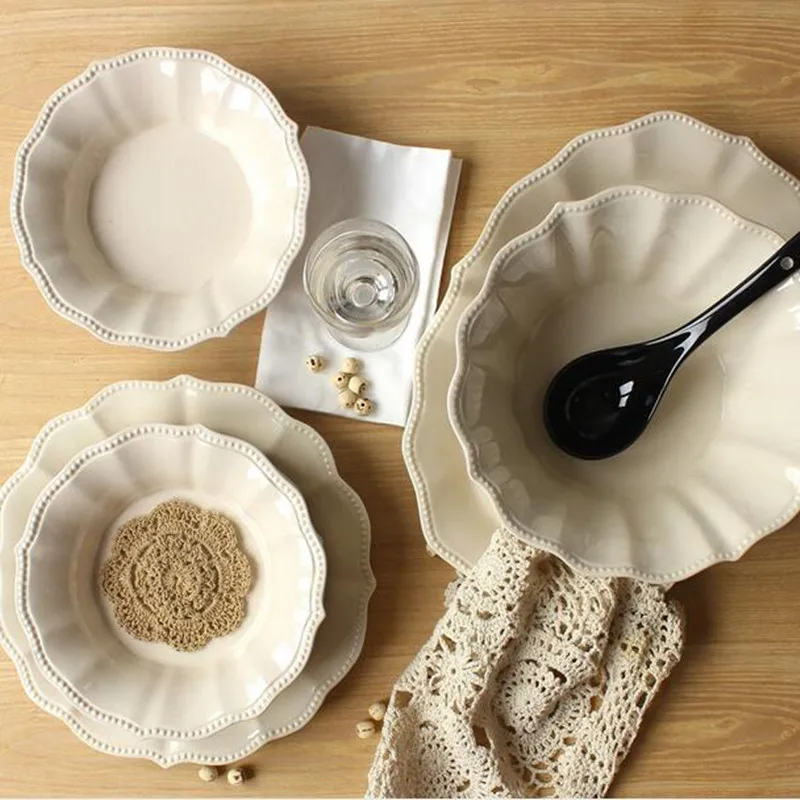 Керамический поднос для фруктов рельеф в западном стиле керамические пластины