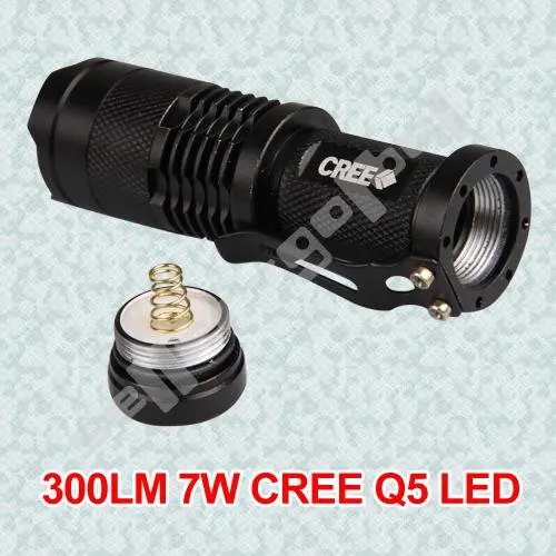 CREE Q5 светодиодный Масштабируемые 300lm факел фонарик свет 7 Вт