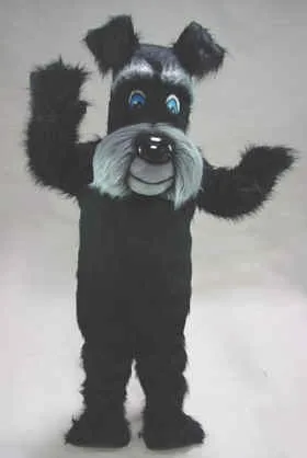 Длинные волосы черный терьер собака талисман плюшевый костюм Mascotte наряд костюм кунг-фу панды для вечерние карнавальный Косплей реклама SW706