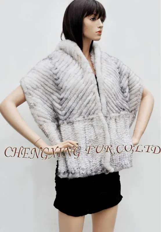 CX-B-M-46A Knit Mink Fur Lady's Shawl ~ DROP SHIPPING