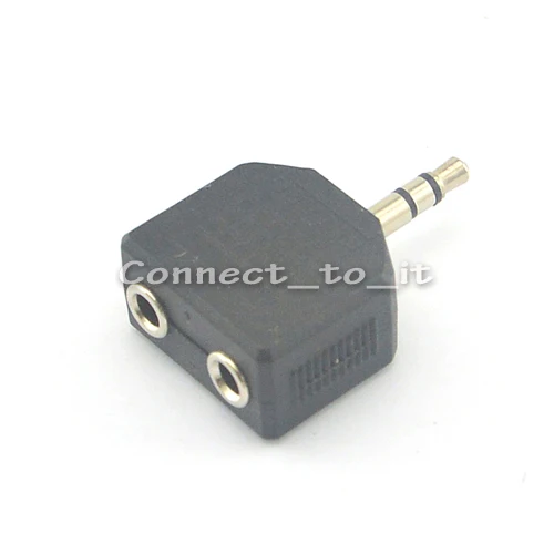 

3.5mm Male To Two Female nickel plating Stereo 3.5mm Black Audio Headphone Splitter Earphone Adapter