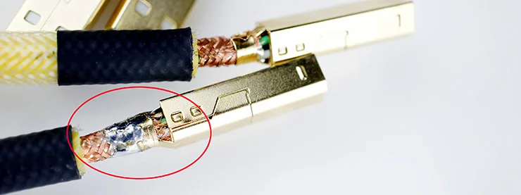 Aucharm ACUSB2S USB 2,0 кабель посеребренный HIFI EXQUIS 4N Красный медный OFC провод