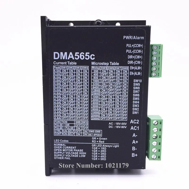 

Free Shipping DMA565C 57 86 AC 18-48V / DC 18-90V Stepper Motor Driver Nema28 Nema34 AC DC Step Motor Driver