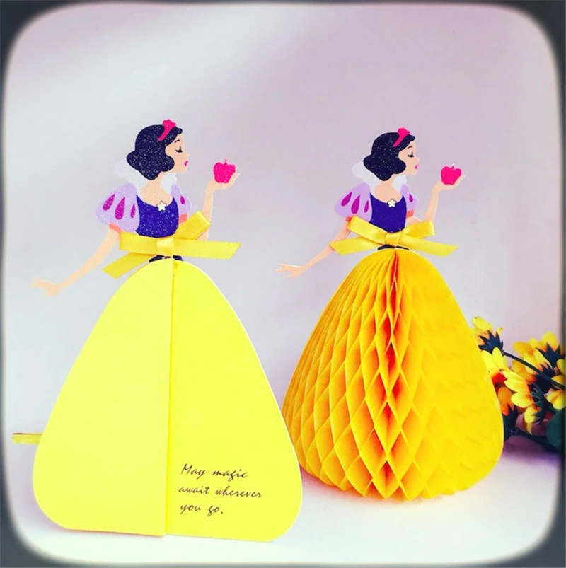 Liberez Le Bateau Pop Up 3d Honecomb D Anniversaire D Invitation De Mariage Cartes Disney Princesse Cendrillon Aliexpress