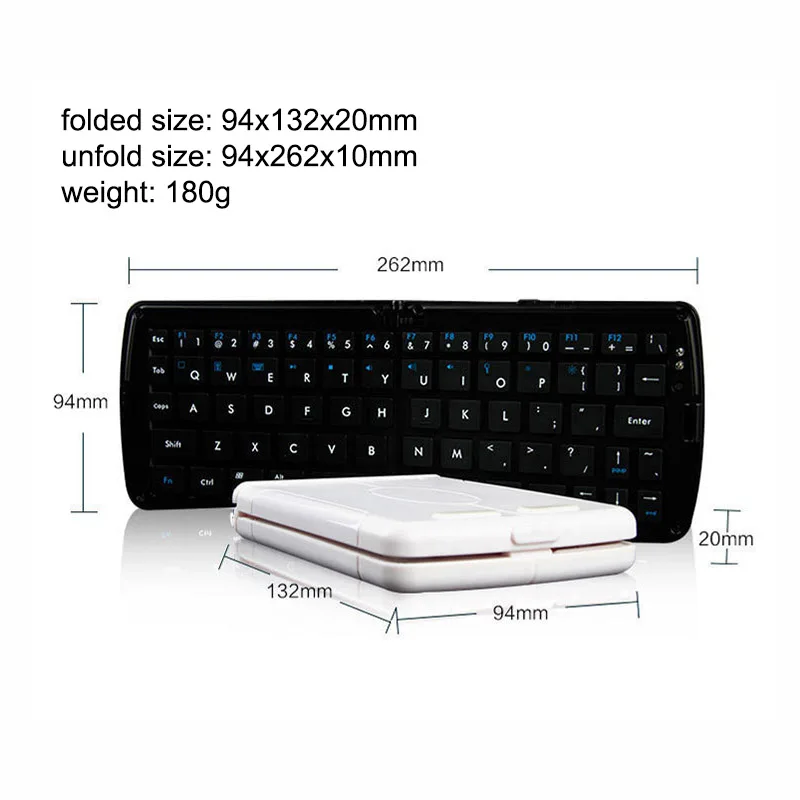 Bluetooth Foldable Mini Keyboard for Mobile Phone Tablet Pad Laptop Smart TV White Black Portable Keypad Windows Android IOS