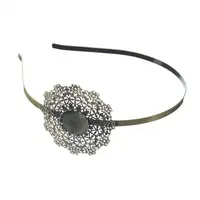 Повязка на голову DoreenBeads для девушек, повязка на голову с цветочным кабошоном (подходит для диаметром 20 мм), античная бронза, полая Цветочная повязка, длина 38 см, 3 шт. - изображение