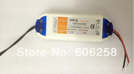 DC12V 6.3A трансформатор для светодиодного освещения блок управления светодиодной лентой постоянного Напряжение Питание адаптер для 5050/3528 Светодиодные полосы света