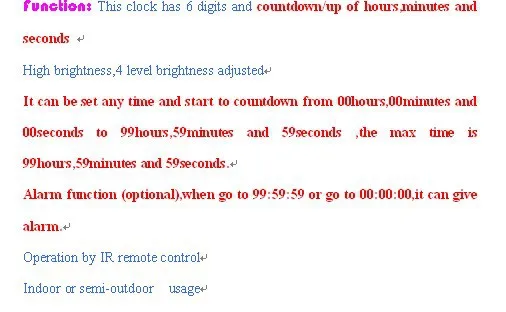 5 дюймов 6 цифр часов, минут и секунд Обратный отсчет светодиодный clockHST6-5R