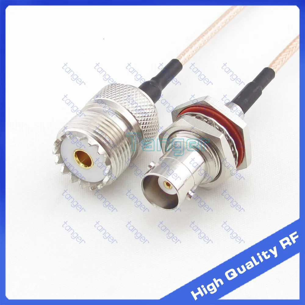 

BNC female front with nut to UHF female jack with RG-316 RF Coaxial Pigtail Jumper cable 6" 15cm Tanger High Quality RF cables