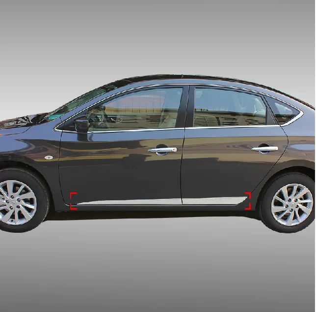 Для Nissan Sentra 2013 Нержавеющая сталь украшение автомобиля Боковая дверь линии Garnish средства ухода за кожей литье под давлением отделка