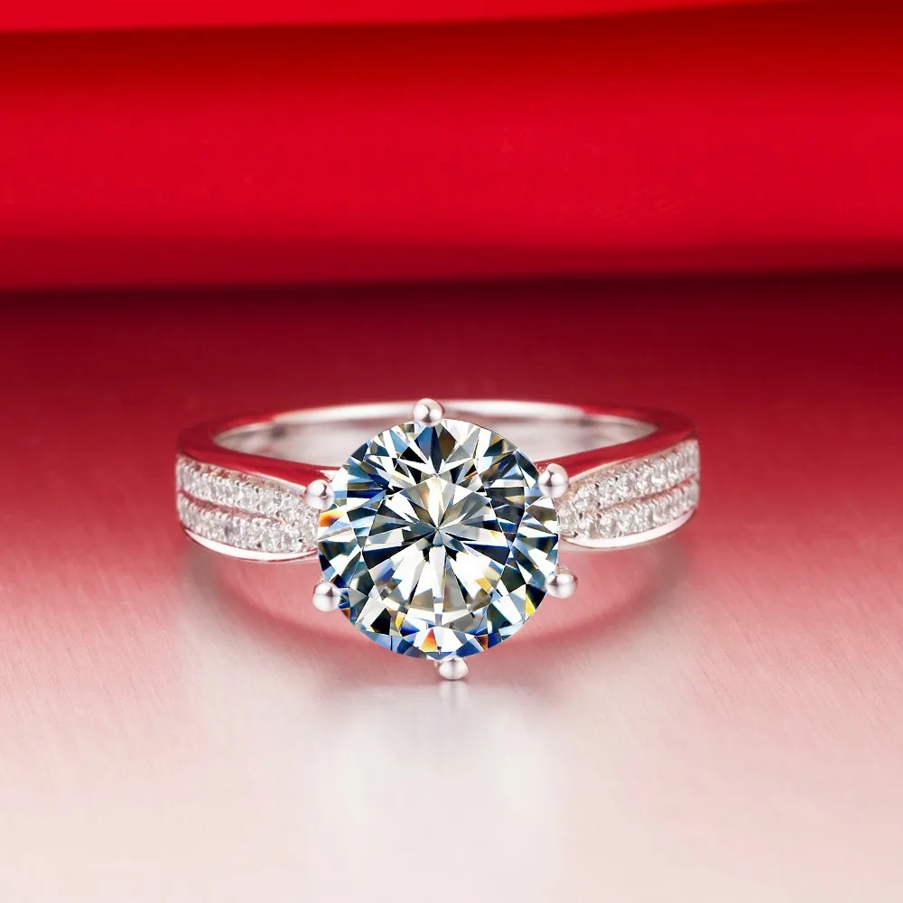 1 карат Роскошное Качество Свадебные синтетические кольца Daimonds 925 серебро обручальное кольцо юбилей женский браслет с инкрустированием