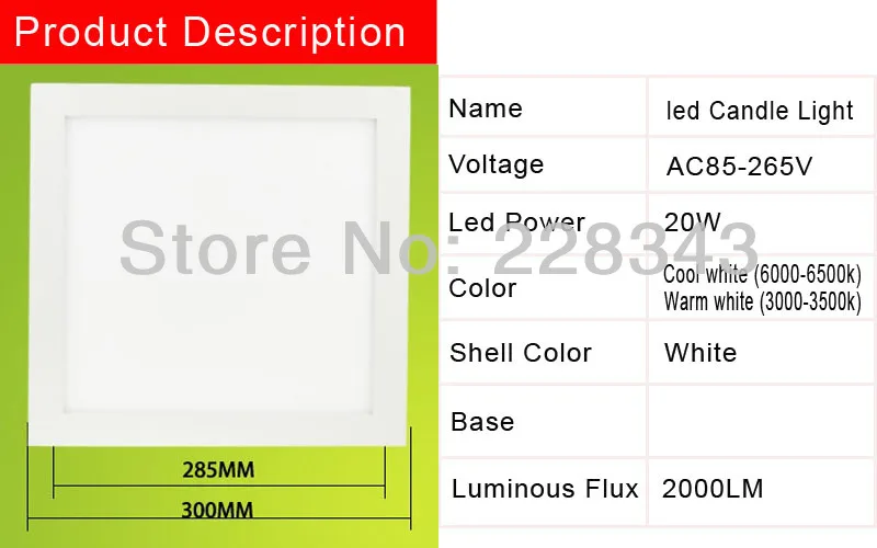 Ultrabright светодиодные лампы 2014 Светодиодная панель 20 Вт AC85-265V светильники освещения дома теплый белый/белый