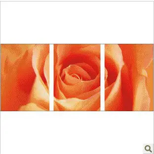 Вышивка пакет наборы крестиков тройной оранжевый цветок розы 00067