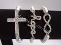 10 шт 11 цветов бархатный кожаный браслет-шнурок браслет с тибетское Серебро сплав двойные очаровательные ювелирные украшения в форме сердца для женщин