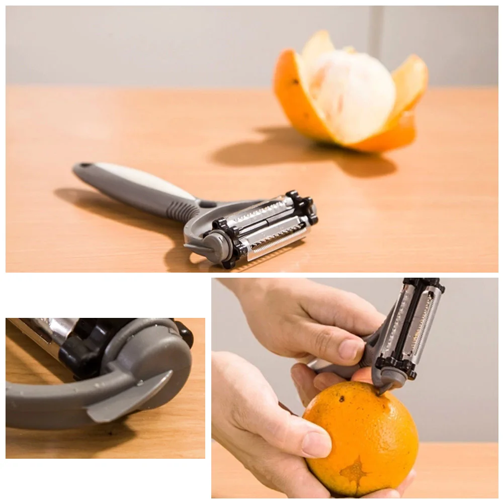 

300 pcs Multi function 360 Degree Rotary Potato Peeler Vegetable Cutter Fruit Melon Planer Grater Kitchen Gadgets with 3 Blades