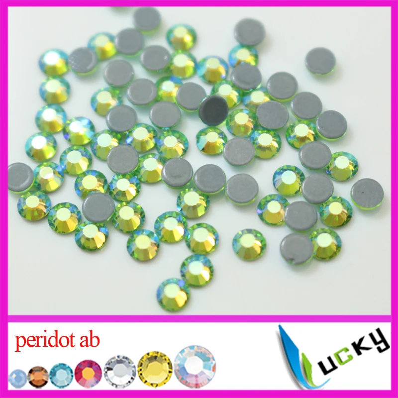 4mm Great Quality Hot Fix//Iron On Peridot Green Flatback Round HOTFIX SS16