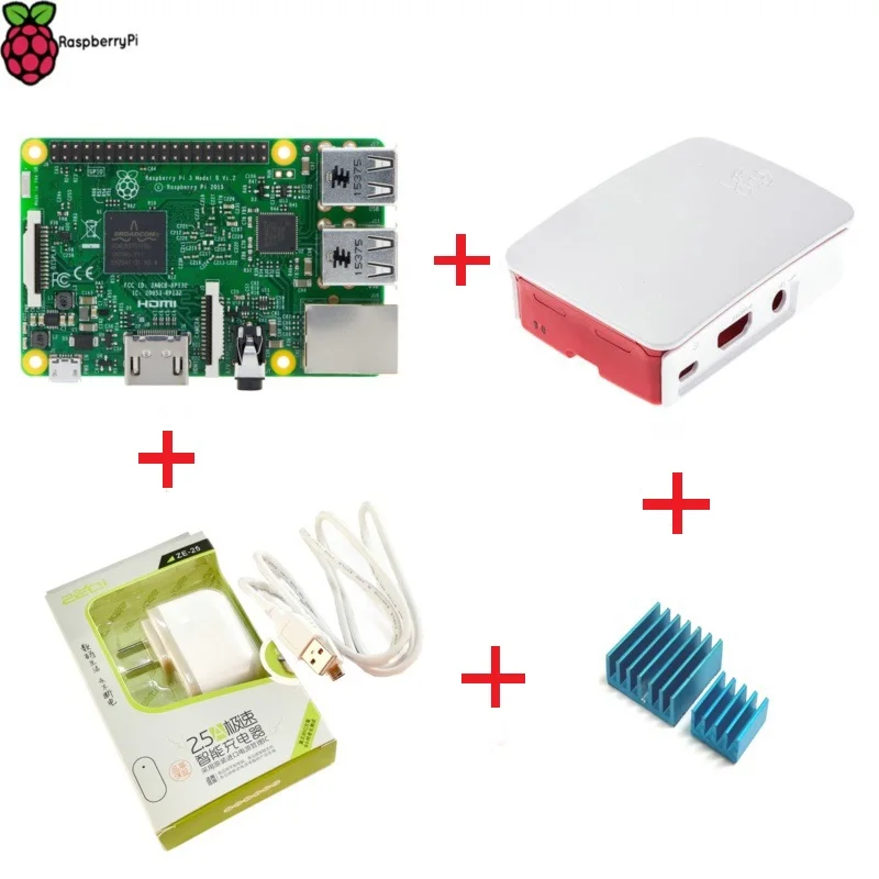Prix pour 2016 Raspberry Pi 3 modèle B 1 GB RAM 1.2 GHz Quad - Core ARM 64 bocado CPU avec officiel Case + alimentation chargeur + dissipateur de chaleur livraison gratuite Prix pour 2016 Raspberry Pi 3 modèle B 1 GB RAM 1.2 GHz Quad - Core ARM 64 bocado CPU avec officiel Case + alimentation chargeur + dissipateur de chaleur livraison gratuite