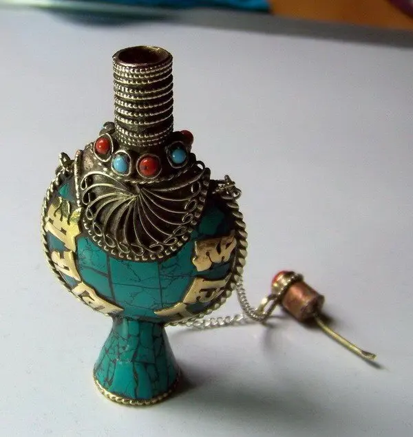 Тибетский JewelryTBP029 Непал бутылки табак pendantstibetan шесть слов мантры амулеты boxcollectibleslow moq